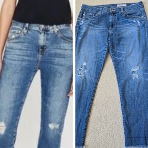 AG Adriano Goldschmied Jeans The Ex Boyfriend Slouchy Slim Zip Distressed 30R